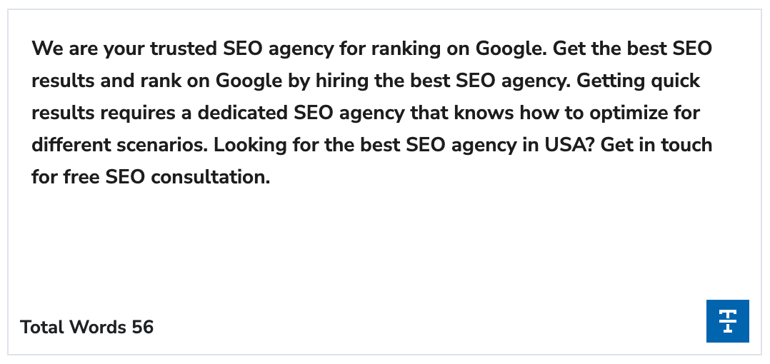 Example of Keyword Stuffing