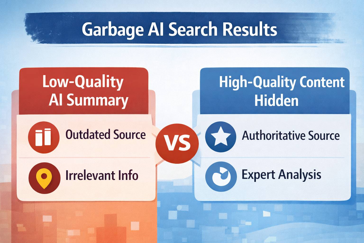 low-quality AI summaries and high quality content Result